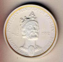 Németország 1992. "Nagy Károly" meisseni porcelán emlékérem T:1 Eredeti díszdobozban!