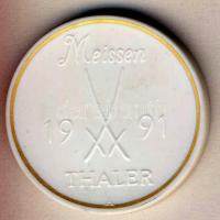 Németország 1991. "Thaler-Meisseni porcelángyár" meisseni porcelán emlékérem T:1 Eredeti d...