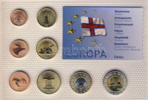Feröer-szigetek 2004. 1c,2c,5c,10c,20c,50c,1€,2€ próbaveretek, kereskedői szettben T:BU