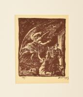Rudnay Gyula (1878-1957): Jeanne DArc, cinkográfia, papír, jelzett a cinkográfián, 17×12,5 cm Paszpartuban