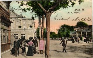 1909 Wien, Vienna, Bécs; K.K. Prater, Lustspiel-Theater / street view, theatre