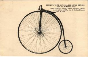 Conservatoire National des Arts & Metiers. 292, rue St-Martin, Paris. Bicycle Rudge, rayons, tangents, caoutchoucs pleins (1887), don de M. Gauthier, en 1907. / early bicycle