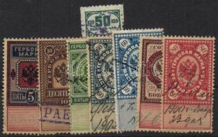 Cári Oroszország 1901-1905 8 db okmánybélyeg