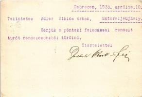 1933 Debrecen, Deutsch Albert és Fia mag és fűszerkereskedése, üzlet reklámlapja törpékkel. Deutsch ...