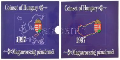 1997. 50f-200Ft (10xklf) "Magyarország pénzérméi" forgalmi sor dísztokban. A belső tok rag...