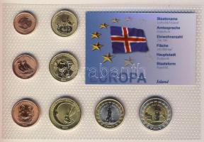 Izland 2004. 1c,2c,5c,10c,20c,50c,1€,2€ próbaveretek, kereskedői szettben T:BU