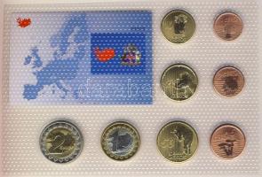 Izland 2004. 1c,2c,5c,10c,20c,50c,1€,2€ próbaveretek, kereskedői szettben T:BU