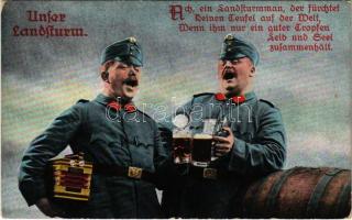 Unser Landsturm / WWI Austro-Hungarian K.u.K. military, drunk soldiers, humour. L&P 5792/III. (EK)