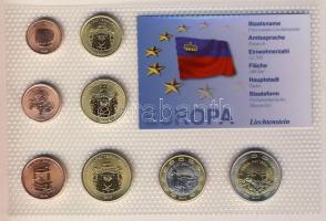 Liechtenstein 2004. 1c,2c,5c,10c,20c,50c,1€,2€ próbaveretek, kereskedői szettben T:BU