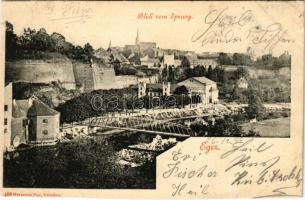 1899 (Vorläufer) Cheb, Eger; Blick vom Sprung / general view, bridge (cut)