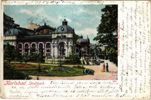 Karlovy Vary, Karlsbad; Stadtpark / park (small tear)