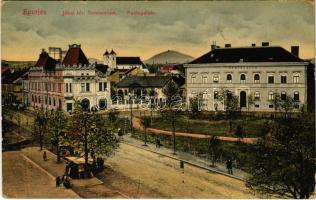 Eperjes, Presov; Jókai tér, Szeminárium, Posta palota, piac. Cattarino S. utóda Földes Samu kiadása / square, seminary, post office, market (EK)
