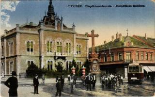 Újvidék, Novi Sad; Püspöki rezidencia, villamos / bishop's residence, tram (Rb)