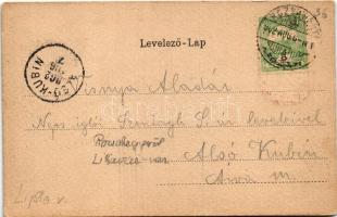 1902 Likavka, Likava (Rózsahegy, Ruzomberok); Likavai várrom. Fischer M. kiadása. Szecessziós keret ...