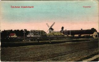 1907 Kiskőrös, Vásártér, szélmalom. Zostyák Antal kiadása (EK)