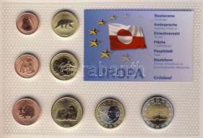 Grönland 2004. 1c,2c,5c,10c,20c,50c,1€,2€ próbaveretek, kereskedői szettben T:BU