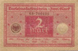 Német Birodalom / Weimari Köztársaság 1920. 2M (7x) piros nyomat, közeli sorszámokkal T:II+,II