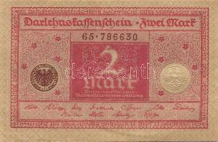 Német Birodalom / Weimari Köztársaság 1920. 2M (7x) piros nyomat, közeli sorszámokkal T:II+,II