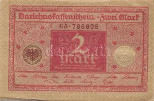 Német Birodalom / Weimari Köztársaság 1920. 2M (5x) piros nyomat, közte közeli sorszámokkal T:II