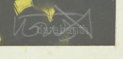 Vörös András (1955): Kompozíció III. Olaj, papír. Jelzett, üvegezett keretben 40x48 cm