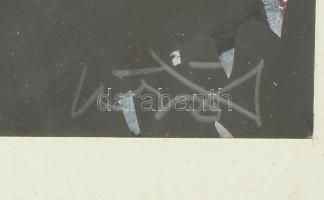 Vörös András (1955): Vihar. Olaj, papír. Jelzett, üvegezett keretben 40x50 cm