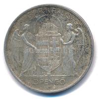 1939. 5P Ag "Horthy balra" T:XF,VF patina
Adamo P8.2