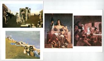 23 db modern művészeti képeslap felvágatlan párokban a Mozgó Világ kiadásában