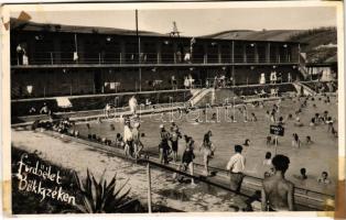 Bükkszék, fürdőélet, strand "Sekély Víz 1 m.", Fényképezte és kiadja Sztanek Ede Pásztó, photo (r)