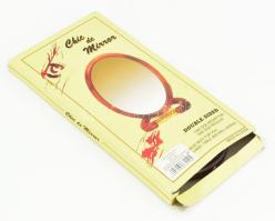 Kétoldalas nagyítós tükör bakelit szegéllyel, dobozában 24 cm