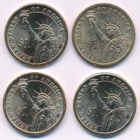 Amerikai Egyesült Államok 2007D-P 1$ Cu-Ni-Zn "Elnöki Dollárok - George Washington, John Adams,...