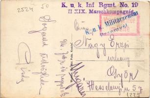 Przemysl, Zasanie + "K.u.k. Inf. Rgmt. No. 19. II. XIX, Marschkompagnie" (EK)