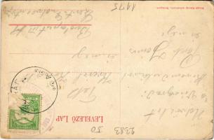 Visegrád, várrom kirándulókkal. Divald Károly kiadása (EK)