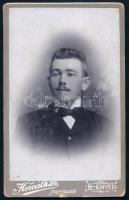 cca 1900 Úr portréja, keményhátú fotó Horváth Bálint nagyenyedi műterméből, vizitkártya, némi kopással, 10,5x6,5 cm