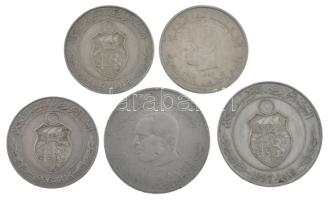 Tunézia 1983. 1/2D Cu-Ni + 1D Cu-Ni + 1996. 1/2D Cu-Ni + 1997. 1/2D Cu-Ni + 1D Cu-Ni T:XF-F patina
...