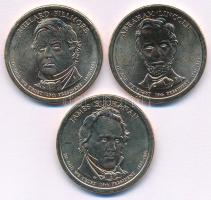 Amerikai Egyesült Államok 2010D-P 1$ Cu-Ni-Zn "Elnöki Dollárok - Millard Filmore, James Buchanan, Abraham Lincoln" (3xklf) kapszulában T:UNC USA 2010D-P 1 Dollar Cu-Ni-Zn "Millard Filmore, James Buchanan, Abraham Lincoln" (3xdiff) in capsules C:UNC