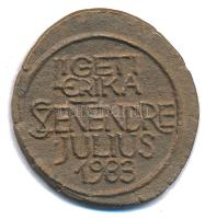 Ligeti Erika (1934-2004) 1983. bronz névjegyérem (33x36mm) T:AU