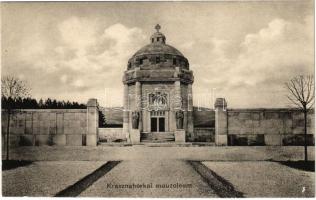 Krasznahorkaváralja, Krásnohorské Podhradie (Rozsnyó, Roznava); Andrássy mauzóleum. Falvi Jenő kiadása / mausoleum