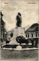 1911 Kassa, Kosice; Honvéd szobor, Kassai-szervezett munkások otthona, üzlet. Varga Bertalan kiadása / statue, home of organized workers, shop