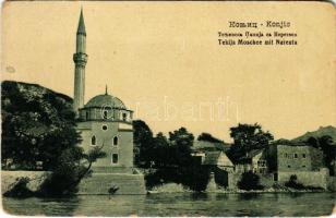 Konjic, Tekija Moschee mit Narenta / mosque. W.L. Bp. 4732. (worn corners)