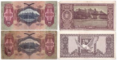 1930. 100P (2x) + 1932. 50P (2x) + 1941. 20P (2x) + 1945. 100P + 10.000P "MNB" bélyeggel +...