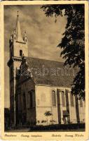 Beszterce, Bistritz, Bistrita; Evangélikus templom. Zikeli Gusztáv kiadása / Lutheran church (Rb)