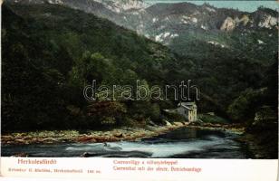 Herkulesfürdő, Herkulesbad, Baile Herculane; Cserna-völgy, villanytelep. Krizsány R. kiadása 186. sz. / Csernatal mit der elektrischen Betriebsanlage / electric power plant, power station, Cerna valley