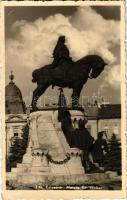 1940 Kolozsvár, Cluj; Mátyás király szobor / statue of Matthias Corvinus + "1940 Kolozsvár visszatért" So. Stpl (EK)