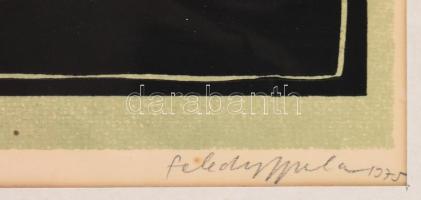 Feledy Gyula (1928-2010): Változat egy ikonra III. Vegyes technika, papír. E.D.A jelzett művészpéldá...