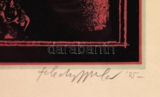 Feledy Gyula (1928-2010): Sárkányölő. Vegyes technika, papír. E.D.A jelzett, sorszámozott II/V. művé...