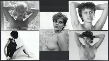 cca 1978 Marinkay István (1920-?) veszprémi fotóművész hagyatékából 13 db vintage aktfotó, ezüst zse...