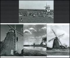 Szélmalmok vegyes tétele, eltérő időben készült felvételekről 9 db mai nagyítás, az egyik kép rézkar...