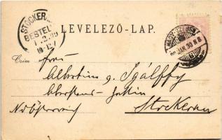 1899 (Vorläufer) Nagyszeben, Hermannstadt, Sibiu; Palais Bruckenthal, Kath. Pfarrkirche, Hoffacade d...