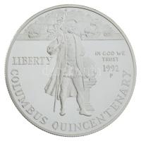 Amerikai Egyesült Államok 1992P 1$ Ag "Amerika felfedezésének 500. évfordulója" kapszulába...