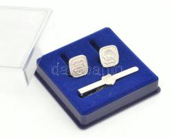 Magyar Honvédség mandzsetta és nyakkendőcsipesz szett, újszerű állapotban, eredeti dobozában